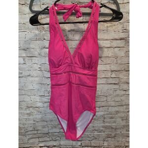 Tempt Me Hot Pink Womens One Piece Swim Suit Size Medium